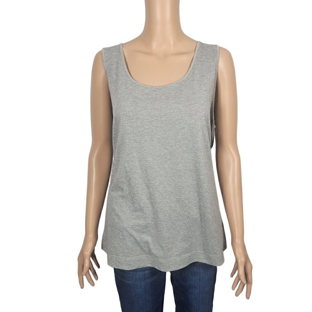 J Jill Women's Grey Sparkle Shimmery Very Soft Tank Top in a Size Large